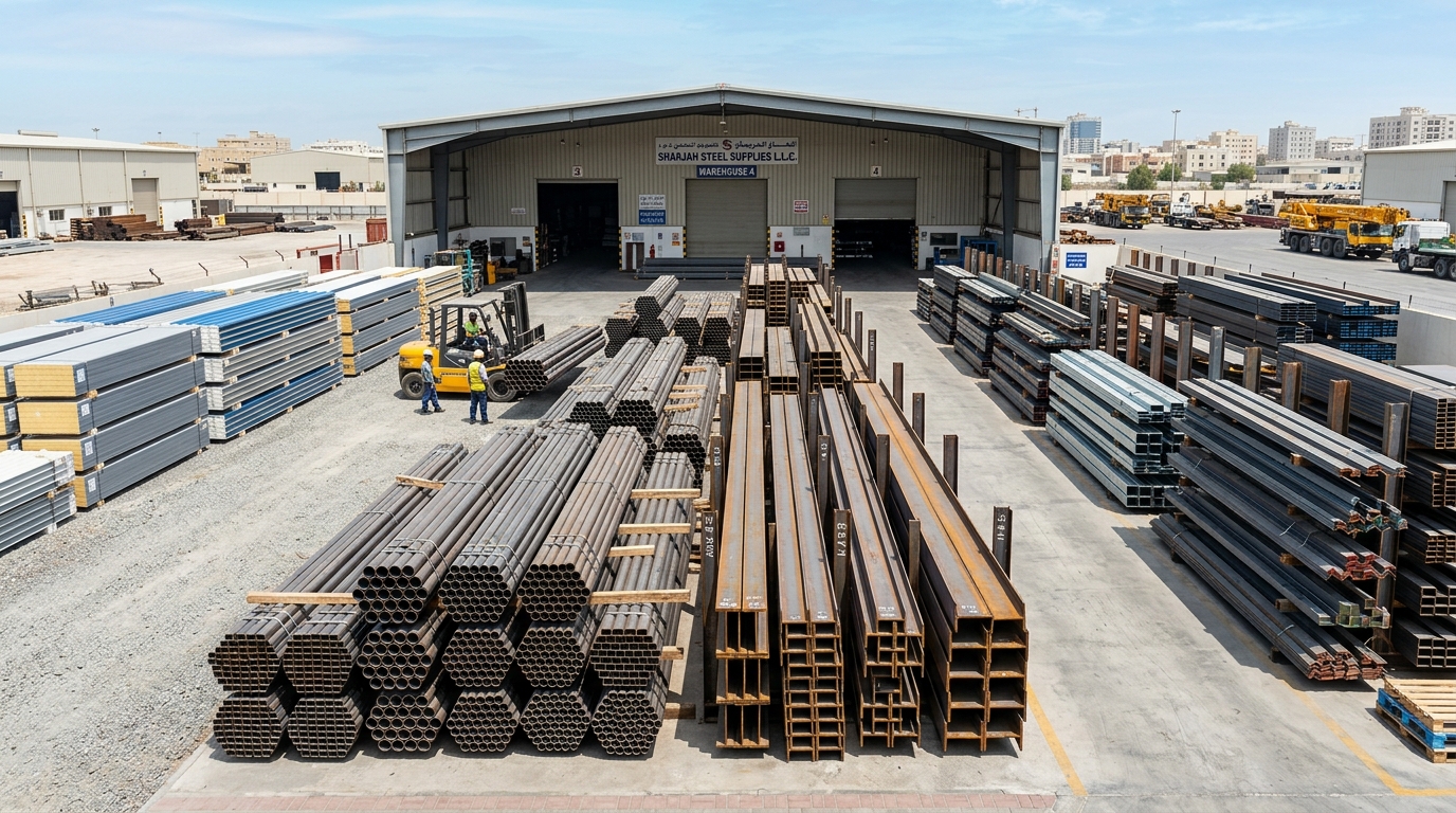 Structural steel, pipes, sandwich panels and timber in stock